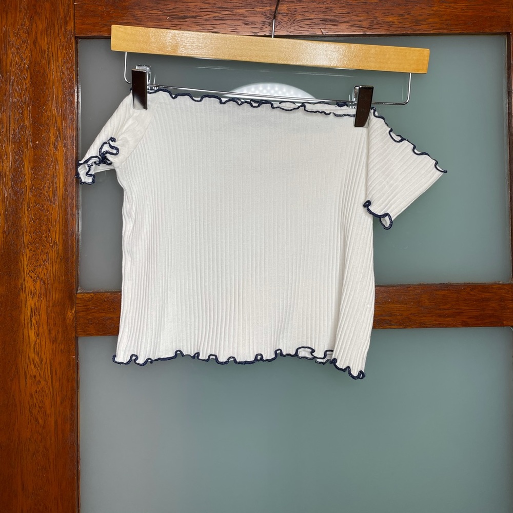 ZARA White off the shoulder crop top